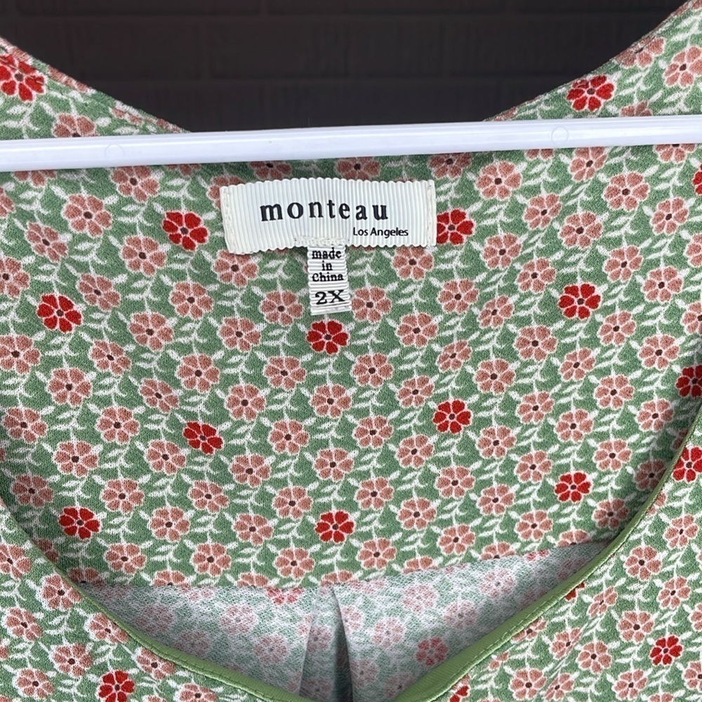 Monteau Green Floral Dress - Picture 3 of 5